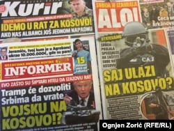 Ratnohuškačka atmosfera: Nalovnice nekih novina u Srbiji