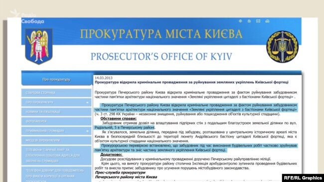 У 2013 році прокуратура відкрила кримінальне провадження щодо руйнування люнету будівельною технікою