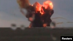 Взрыв при старте ракеты-носителя "Протон-М" на космодроме Байконур. 2 июля 2013 года.