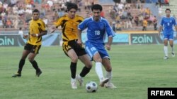 مباراة بين فريقي النجف وأربيل في ملعب الشعب الدولي ببغداد