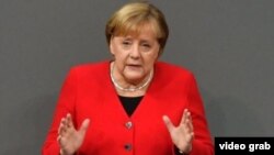 Cancelara Angela Merkel în Bundestag, 27 noiembrie 2019 (video grab)