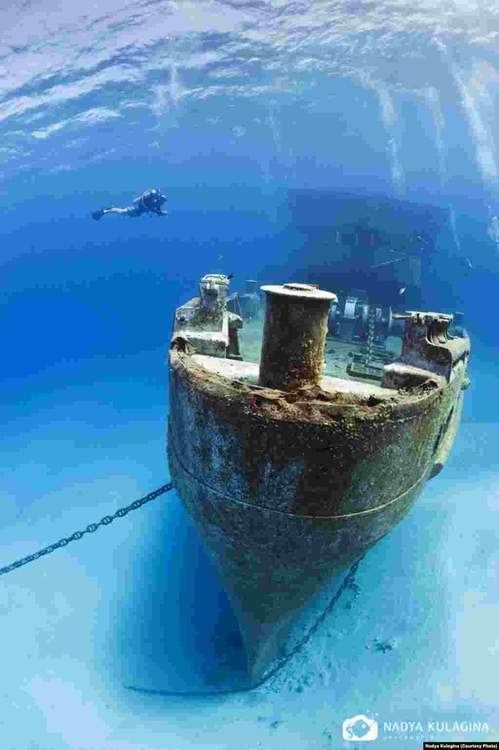 "...the Caribbean for its diversity and great visibility..." (pictured: "USS Kittiwake," scuttled in Grand Cayman)