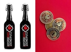 Дизайн логотипу й пивного бренду для замку Zscheiplitz (ліворуч) і дизайн пам’ятних монет для замку Zscheiplitz (Саксонія-Ангальт, Німеччина)