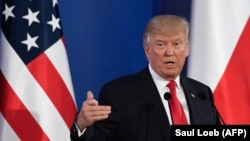 POLAND -- U.S. President Donald Trump holds a joint press conference with his Polish counterpart at the Royal Castle in Warsaw, Poland, July 6, 2017. /