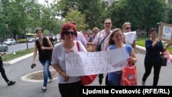 Roditelji nestalih beba idu ka Predsedništvu Srbije, Beograd 4. maja 2018. 