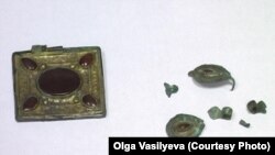 Золотые античные украшения, хранящиеся в музее "Херсонес", Севастополь