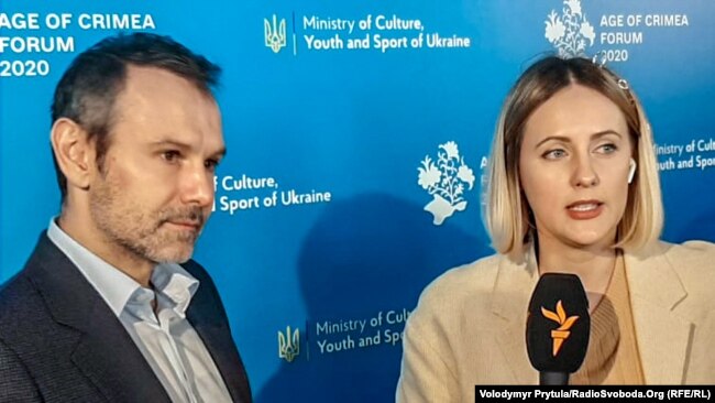 Святослав Вакарчук и Катерина Некречая на форуме «Age of Crimea»