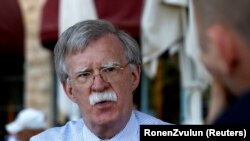 U.S. -- U.S. National Security Advisor John Bolton speaks during an interview with Reuters in Jerusalem August 21, 2018. Picture taken August 21, 2018