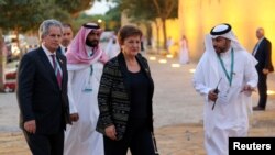 Kristalina Georgieva, a Nemzetközi Valutaalap (IMF) vezérigazgatója, a G-20-as országok pénzügyminiszterei és jegybankelnökeinek gyűlésén Rijádban 2020. február 22-én.