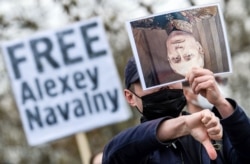 Акция в поддержку Алексея Навального в Берлине, 21 апреля 2021 года