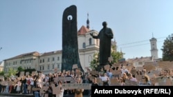 მიხაილო ფედოროვის მხარდამჭერი აქცია ლვოვში. 2026 წლის 16 ივლისი