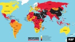 Карта индекса свободы прессы за 2018 год.