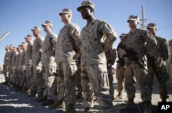 Soldați americani la o bază de U.S.Marines din provincia Helmand. Retragerea oficială din Afganistan a început pe 1 mai 2021.