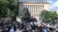 Armenia - Opposition supporters rally outside the Constitutional Court at the start of its hearings on appeals against election results, June 26, 2026.