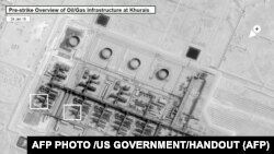 This satellite overview handout image obtained September 16, 2019 courtesy of the US Government shows a pre-strike image on January 24, 2019, before damage to oil/gas infrastructure from weekend drone attacks at Khurais oil field on September 14, 2019 in 