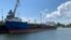 The Russian tanker, now called Nika Spirit and formerly named Neyma, which has been detained by the Ukrainian security services in the port of Izmayil.