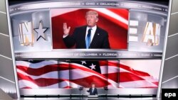 Дональд Трамп виступает на съезде Республиканской партии, Кливленд, США, 18 июля 2016 года