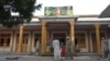 Worshippers arrive at Sri Guru Singh Sabha temple in Quetta, southwest Pakistan, on July 23.