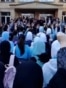Azerbaijan - A protest in Nardaran, Azerbaijan, over a ban on hijabs in school - screen grab