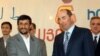 Armenia - President Robert Kocharian (R) with his Iranian counterpart Mahmud Ahmadinejad, Agarak, 19Mar2007