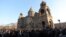 Armenia - Supporters of Catholicos Garegin II rally outside the Echmiadzin cathedral of the Armenian Apostolic Church, December 18, 2025.