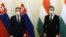 Igor Matovič szlovák pénzügyminiszter és Szijjártó Péter magyar külügyminiszter 2021. április 9-én Budapesten