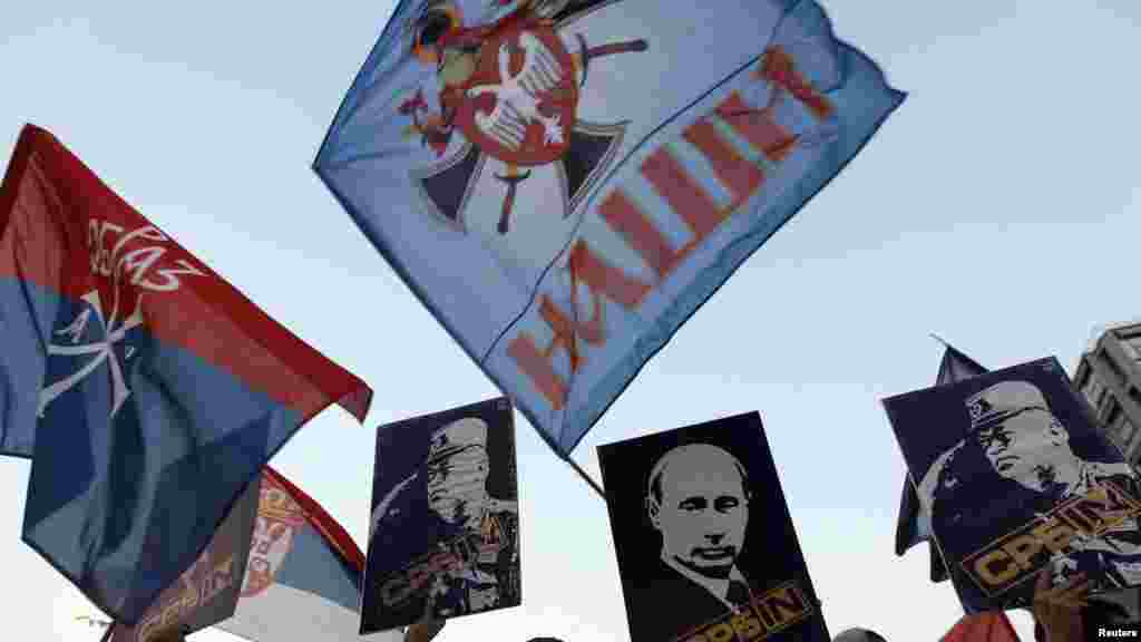 Srbija - Protesti radikala u Beogradu, 17.03.2012. Foto: Reuters / Marko Đurica