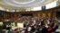 Lawmakers in session in the parliament in Yerevan on March 24