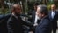 Iran - Iranian Foreign Minister Abbas Araghchi greets his Armenian counterpart Ararat Mirzoyan in Tehran, October 5, 2026.
