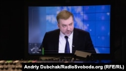 Андрій Загороднюк під час запису програми «Суботнє інтерв'ю»