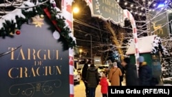 Lumini de Crăciun și prima ninsoare la Chișinău