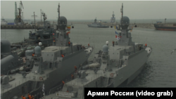 Корабли Каспийского флота России на учениях, апрель 2021 года