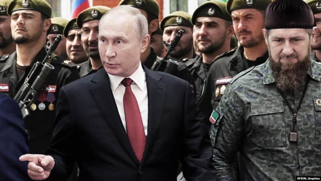 Путин Владимир а, Кадыров Рамзан а, коллаж