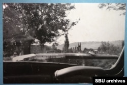 A photo of Soviet infrastructure made through the windscreen of Makinen’s VW.