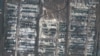 A satellite image shows Russian military vehicles massed near the Ukrainian border in Soloti, Russia, on December 5.