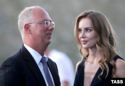 Kirill Dmitriev and his wife, Natalia Popova. (file photo)