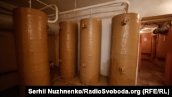 Water tanks in the Dniprovskiy bomb shelter.