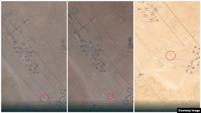 So sánh các hoạt động tại căn cứ Al-Jufra của Nga ở Libya vào ngày 5 tháng 12, ngày 10 tháng 12 và ngày 15 tháng 12 cho thấy sự xuất hiện của một chiếc máy bay Ilyushin của Nga. Nguồn: Planet Labs.