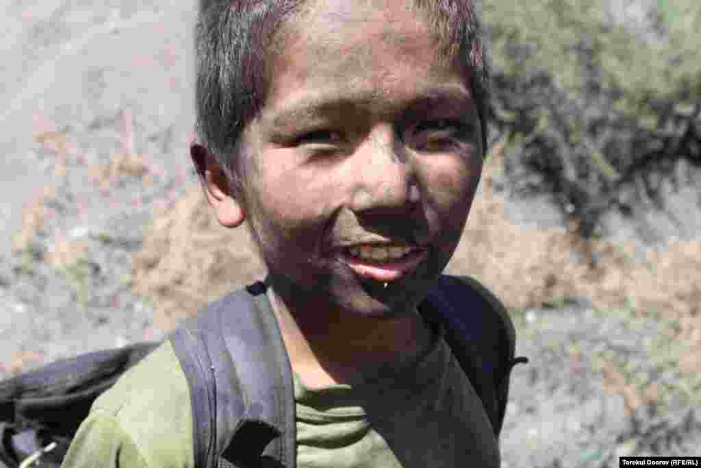 Nurbek, 11, is one of dozens of children working in the Sulukta coal mine in southern Kyrgyzstan.