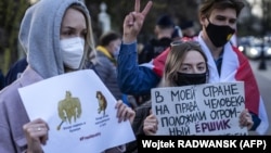 Акция протеста в поддержку Навального, Польша