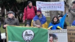 A demonstration in Vienna marking the anniversary of the deportation of the Chechen people.