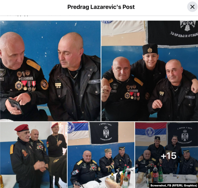 Predrag Llazareviq në uniform me simbolin "Ushtria Mbretërore Serbe në Atdhe".