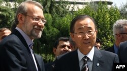 Predsjedavajući Parlamenta Irana Ali Larijani i generalni sekretar UN Ban Ki-Moon, Teheran, 29. avgust 2012.