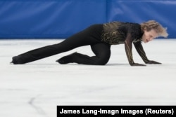 Илья Малинин еркін бағдарламада екі рет құлады. Милан. 13 ақпан 2026 жыл.