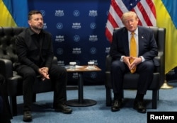 Володимир Зеленський і Дональд Трамп на полях саміту НАТО в Анкарі 8 липня