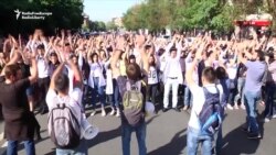 Students Block Streets In Armenian Capital