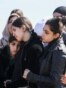 Mourners react during the funeral of Kurdish medical student Shinda Kisho, who was killed in Latakia, March 9