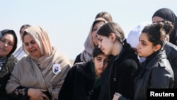 Syria - Mourners attend the funeral of Shinda Kisho who was killed in Latakia in some of the deadliest violence in 13 years of civil war, Qamishli, March 9, 2025.