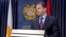Armenia - Defense Minister Davit Tonoyan speaks at a news conference in Yerevan, February 12, 2019.