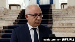 Armenia - Deputy Foreign Minister Mnatsakan Safarian talks to RFE/RL, Yerevan, July 10, 2025.